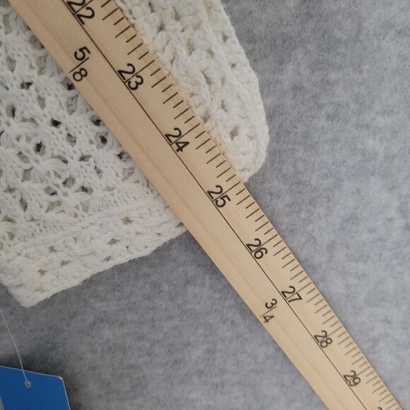 Relativity Womens Crochet Knit Sweater Top Size 1X White Cottagecore Boho NWT - Picture 14 of 16